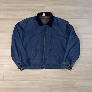 Vintage 70s Big Ben Wrangler Denim‎ Blanket Lined Jacket Distressed Size 50 USA